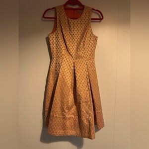 Eliza J Orange and White Midi Dress